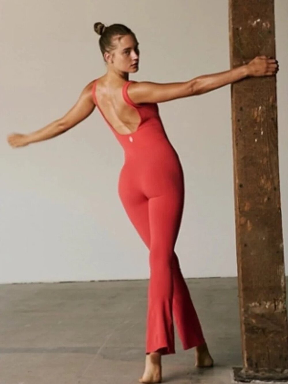NWT RARE Free People Movement Rich Soul Flared Onesie Red size- MEDIUM/ LARGE
